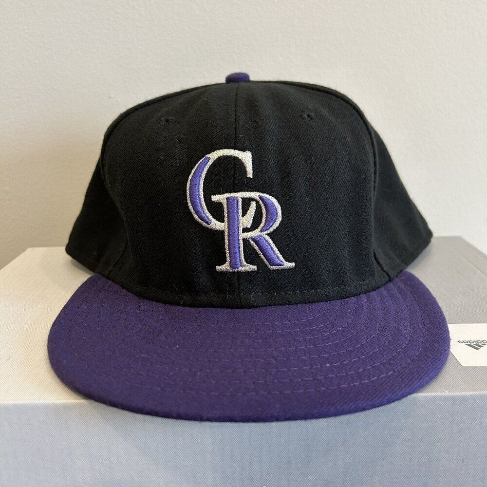 Colorado Rockies New Era Cool Base Official On-Field Cap Fitted Size 8 3/4 EUC